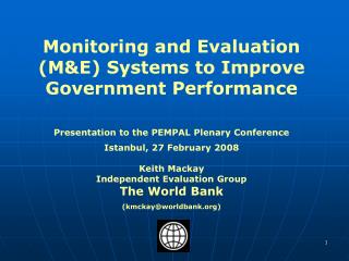 Monitoring and Evaluation (M&E) Systems to Improve Government Performance