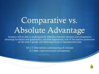Comparative vs. Absolute Advantage