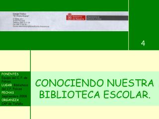 CONOCIENDO NUESTRA BIBLIOTECA ESCOLAR.
