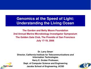 Genomics at the Speed of Light: Understanding the Living Ocean
