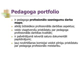 Pedagoga portfolio