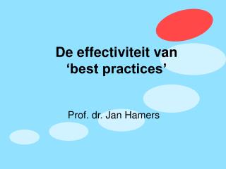 De effectiviteit van ‘best practices’