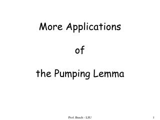 More Applications of the Pumping Lemma