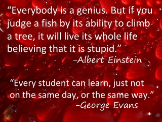 “Every student can learn, just not on the same day, or the same way.” 			-George Evans