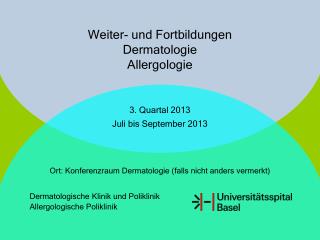 Weiter- und Fortbildungen Dermatologie Allergologie