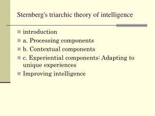 Sternberg's triarchic theory of intelligence