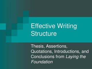 Effective Writing Structure
