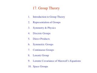 17. Group Theory