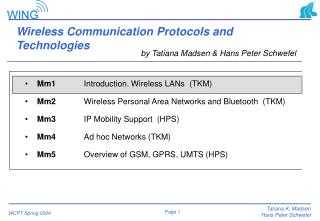 Wireless Communication Protocols and Technologies