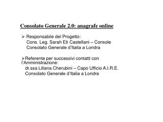 Consolato Generale 2.0: anagrafe online