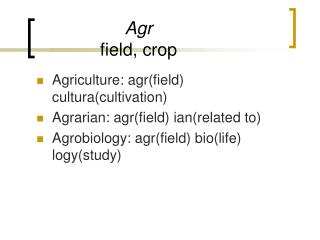 Agr field, crop