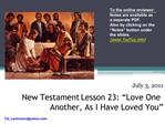 New Testament Lesson 23: Love One Another, As I Have Loved You