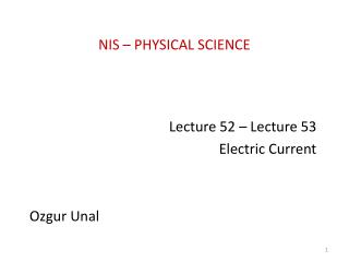 NIS – PHYSICAL SCIENCE