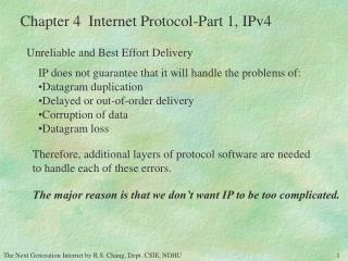 Chapter 4 Internet Protocol-Part 1, IPv4