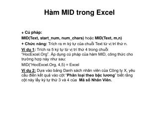 Hàm MID trong Excel