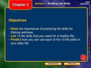 Section 1 Building Life Skills