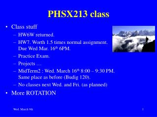 PHSX213 class