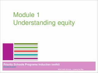 Module 1 Understanding equity