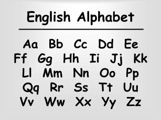 english alphabet presentation