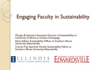 Engaging Faculty in Sustainability