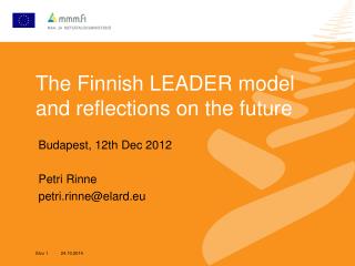 The Finnish LEADER model and reflections on the future
