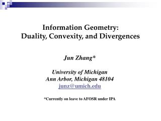Information Geometry: Duality, Convexity, and Divergences