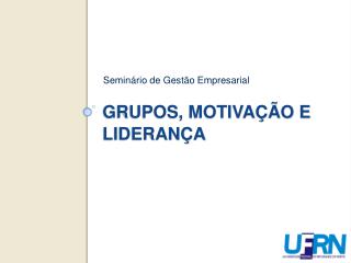 Grupos, Motivação e Liderança