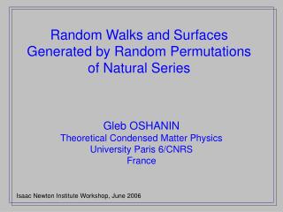 Random Walks and Surfaces Generated by Random Permutations of Natural Series