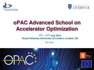 oPAC Advanced School on Accelerator Optimization