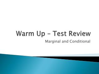 Warm Up – Test Review