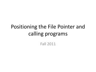 Positioning the File Pointer and calling programs