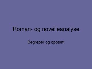 Roman- og novelleanalyse