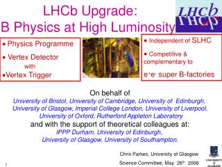 LHCb Upgrade: B Physics at High Luminosity