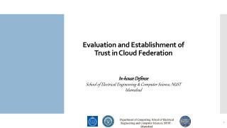 Evaluation and Establishment of Trust in Cloud Federation