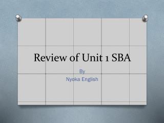 Review of Unit 1 SBA