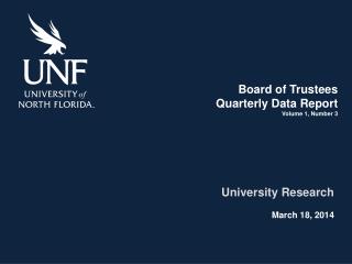 Board of Trustees Quarterly Data Report Volume 1, Number 3