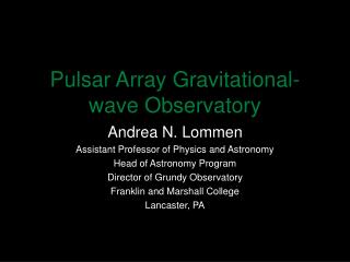 Pulsar Array Gravitational-wave Observatory