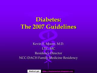 Diabetes: The 2007 Guidelines