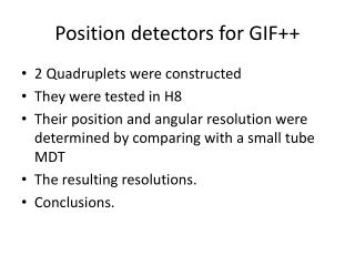 Position detectors for GIF++