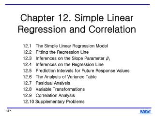 Chapter 12. Simple Linear Regression and Correlation