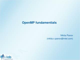 OpenMP fundamentials