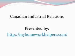 Canadian Industrial Relations slideshare