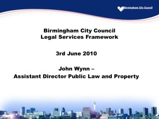 Birmingham City Council Legal Services Framework