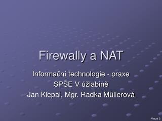 Firewally a NAT
