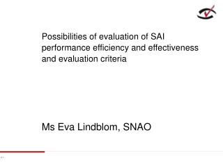 Ms Eva Lindblom, SNAO