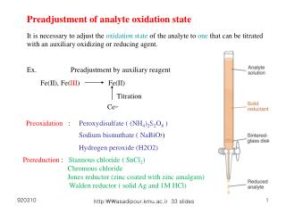 Preadjustment of analyte oxidation state