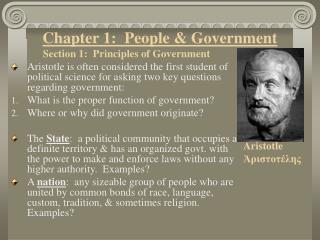 Chapter 1: People &amp; Government