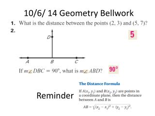10/6/ 14 Geometry Bellwork