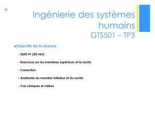 Ingénierie des systèmes humains GTS501 – TP3