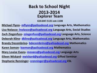 Back to School Night 2013-2014